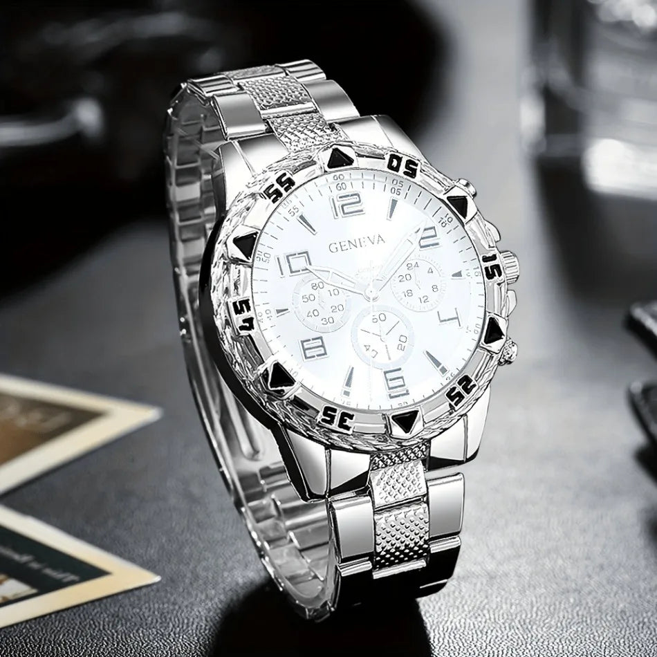 Classic Minimalist Men's Watch & Bracelet Set – Timeless Elegance for Every Moment