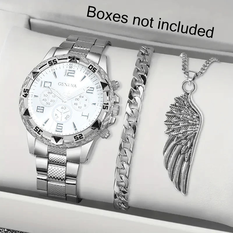 Classic Minimalist Men's Watch & Bracelet Set – Timeless Elegance for Every Moment