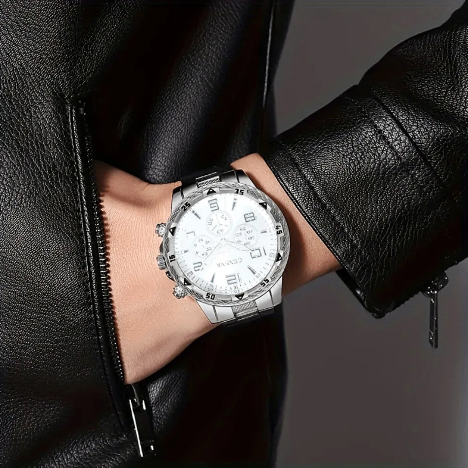 Classic Minimalist Men's Watch & Bracelet Set – Timeless Elegance for Every Moment