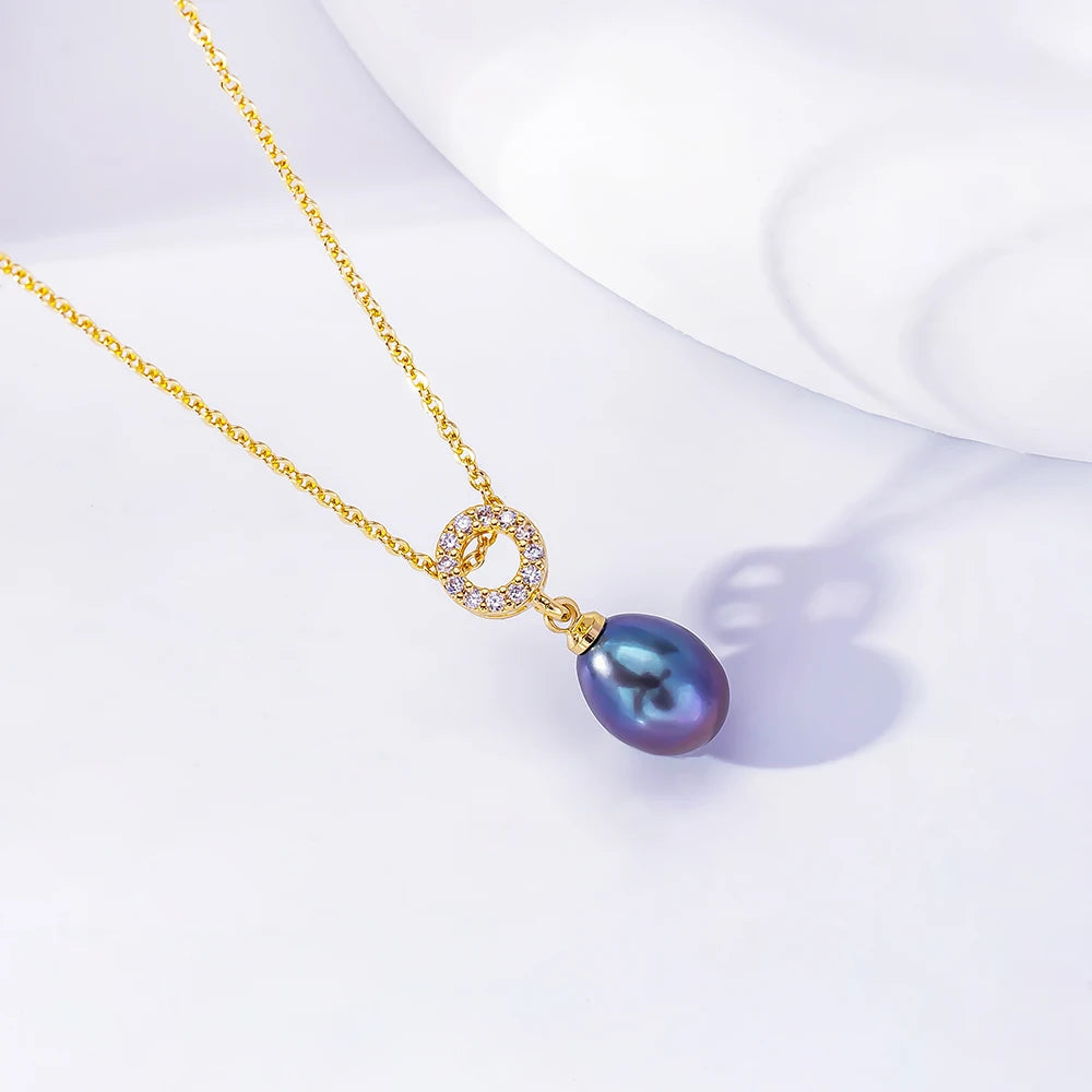 Natural Freshwater Pearl Pendant Necklace – Antler Crown Design, Elegant Ladies Jewelry, Perfect Holiday Gift