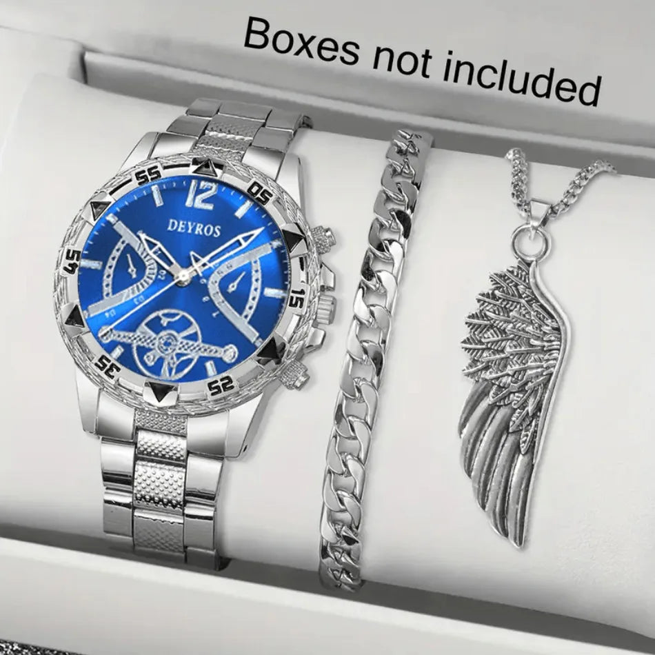 Classic Minimalist Men's Watch & Bracelet Set – Timeless Elegance for Every Moment