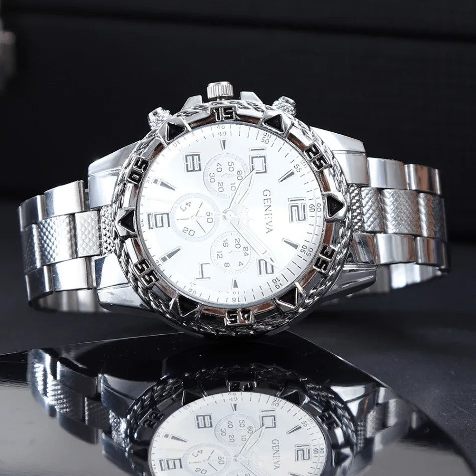 Classic Minimalist Men's Watch & Bracelet Set – Timeless Elegance for Every Moment