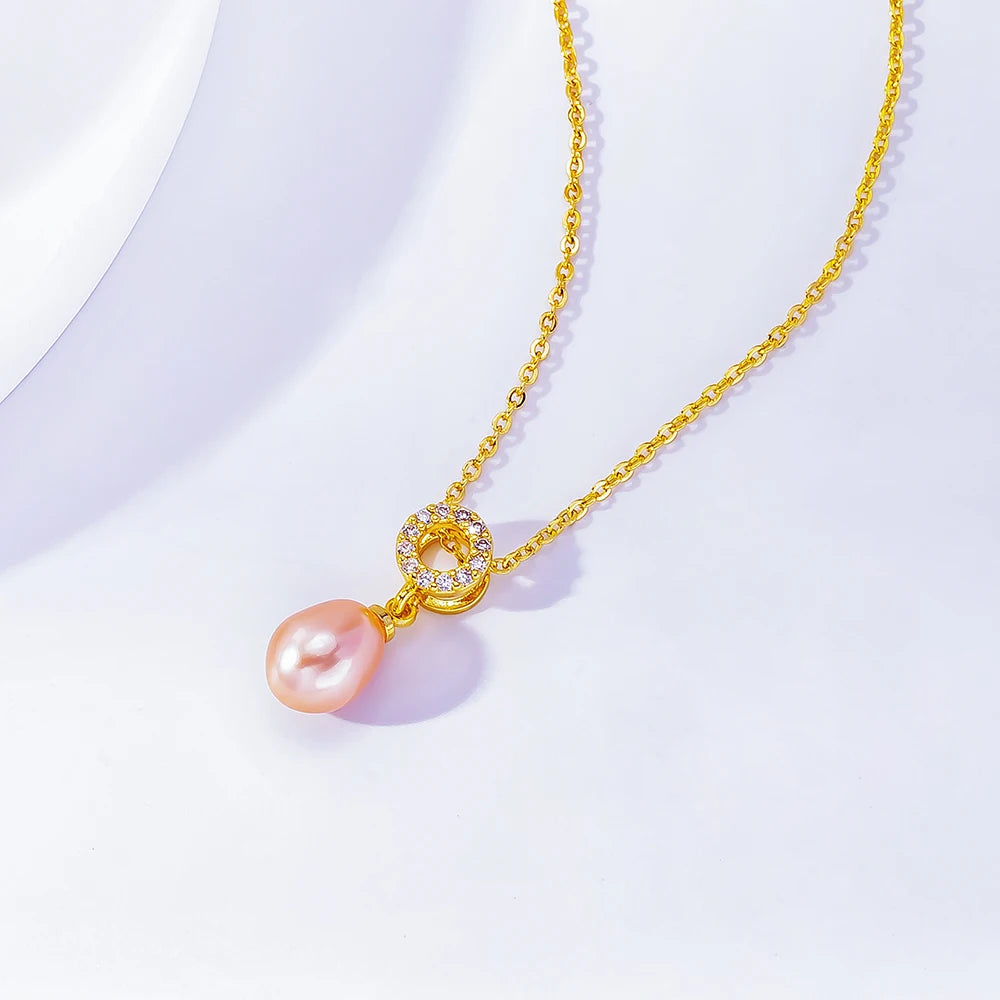 Natural Freshwater Pearl Pendant Necklace – Antler Crown Design, Elegant Ladies Jewelry, Perfect Holiday Gift