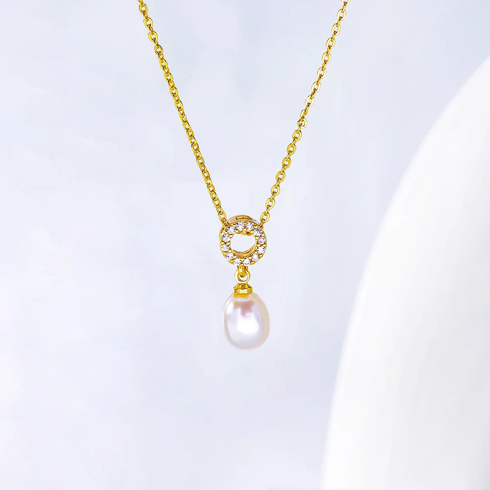 Natural Freshwater Pearl Pendant Necklace – Antler Crown Design, Elegant Ladies Jewelry, Perfect Holiday Gift