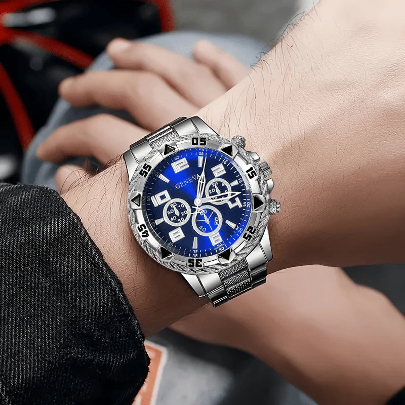 Classic Minimalist Men's Watch & Bracelet Set – Timeless Elegance for Every Moment
