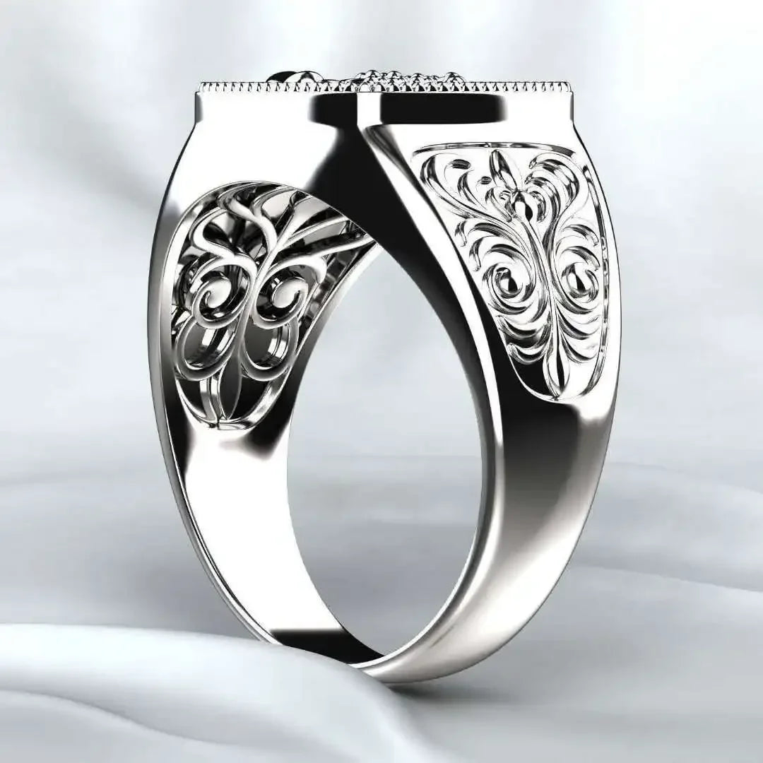 WOSIKATE Men's Scorpion Silver Ring