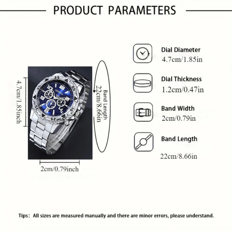 Classic Minimalist Men's Watch & Bracelet Set – Timeless Elegance for Every Moment