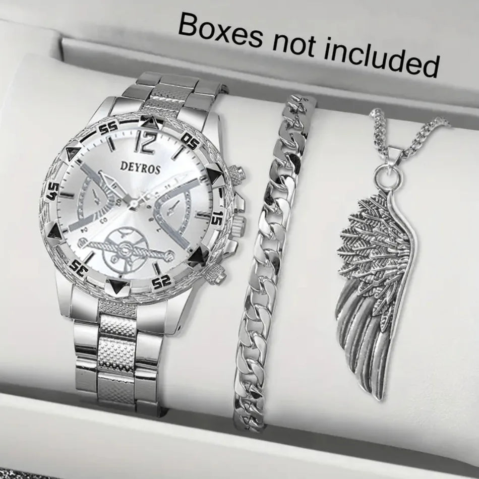 Classic Minimalist Men's Watch & Bracelet Set – Timeless Elegance for Every Moment