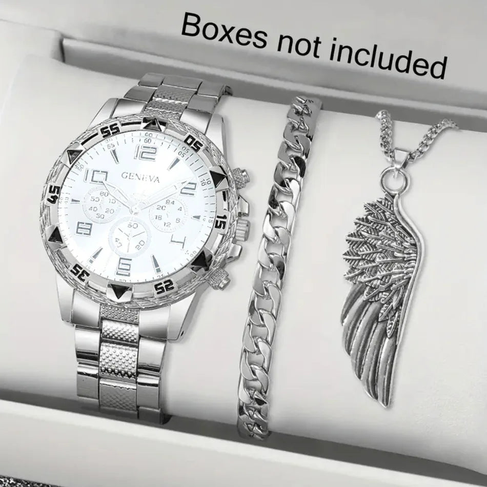 Classic Minimalist Men's Watch & Bracelet Set – Timeless Elegance for Every Moment