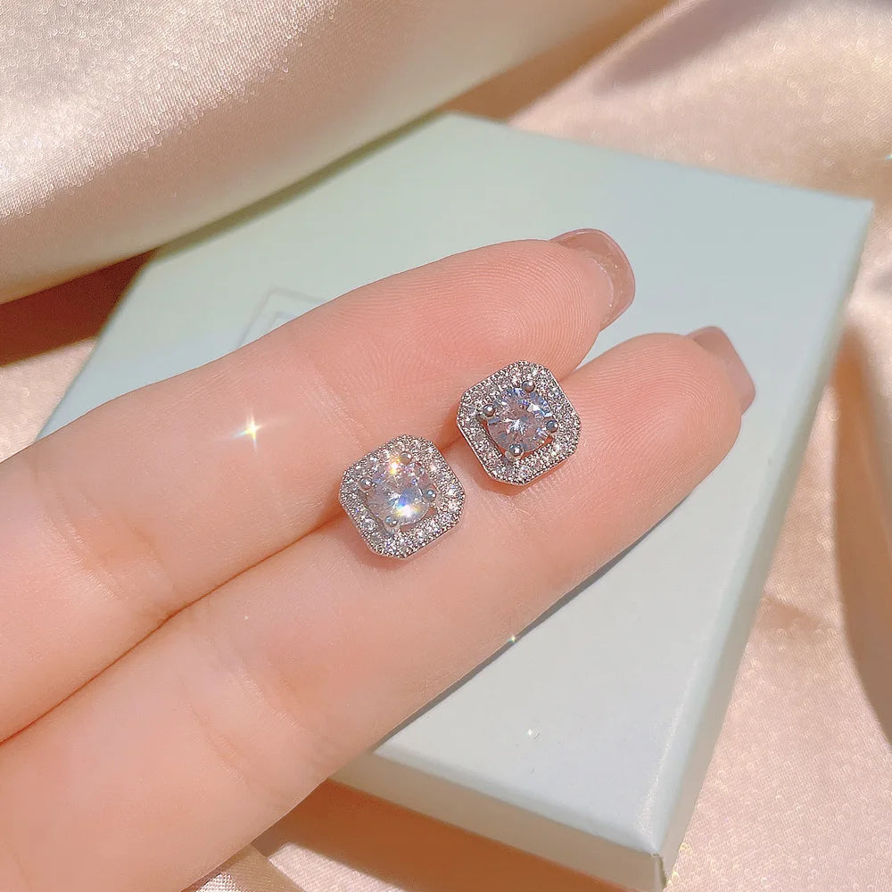CC Wedding Jewelry Silver Color Necklace Earring Ring Sets for Women Party Engagement Accessories Classic Design CCN501