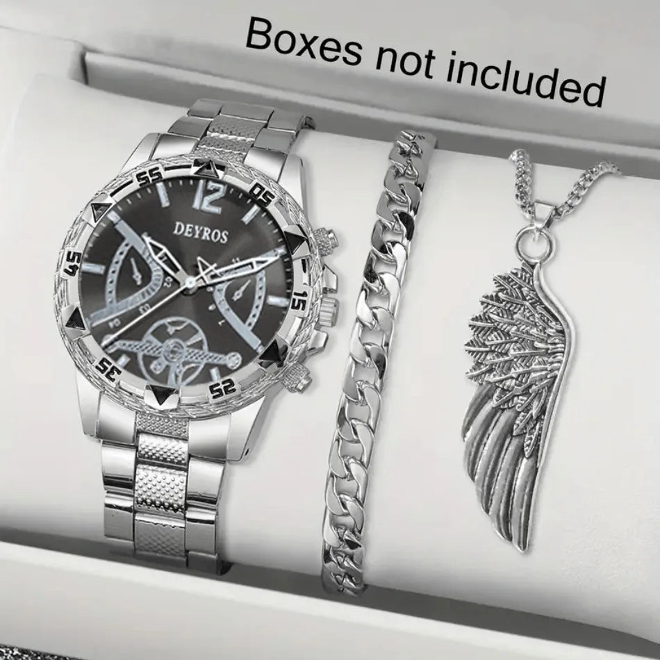 Classic Minimalist Men's Watch & Bracelet Set – Timeless Elegance for Every Moment