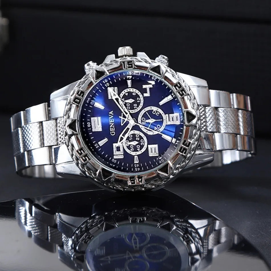 Classic Minimalist Men's Watch & Bracelet Set – Timeless Elegance for Every Moment