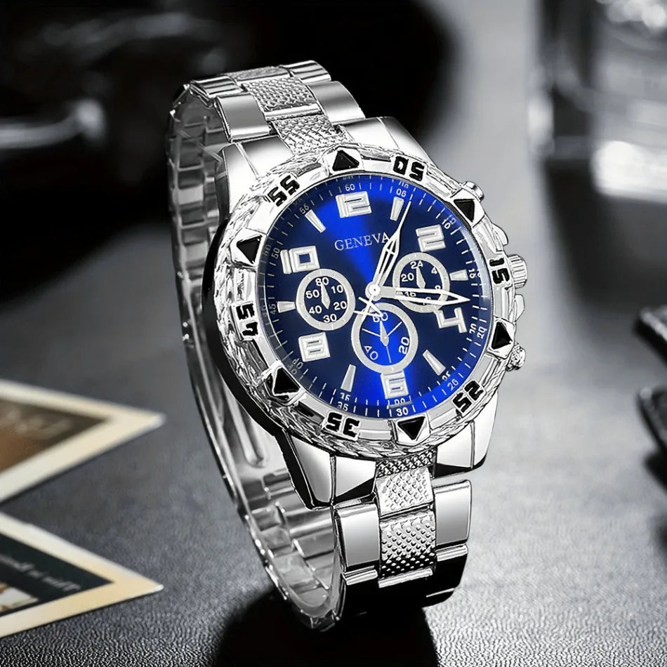 Classic Minimalist Men's Watch & Bracelet Set – Timeless Elegance for Every Moment