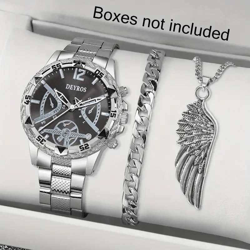 Classic Minimalist Men's Watch & Bracelet Set – Timeless Elegance for Every Moment