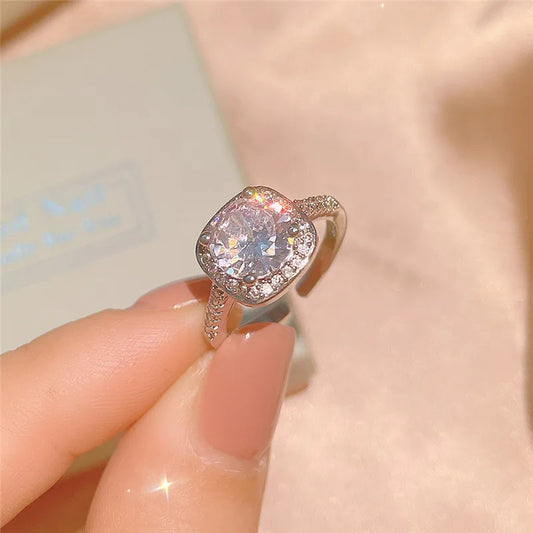 CC Wedding Jewelry Silver Color Necklace Earring Ring Sets for Women Party Engagement Accessories Classic Design CCN501
