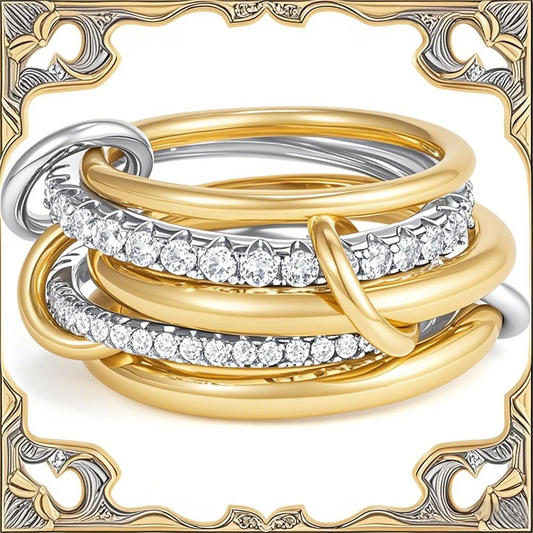 Five-Ring Stacked Anti-Stress Ring – Fashionable Street Hip-Hop Style for Girls, Perfect for Daily Wear and Parties