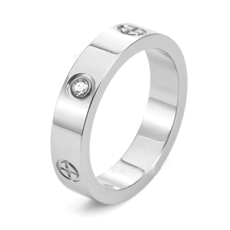 Luxury Stainless Steel Love Screw Ring