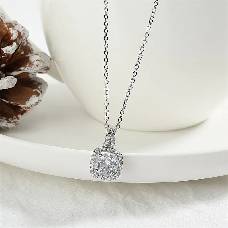 Crystal Geometric Pendant Necklace