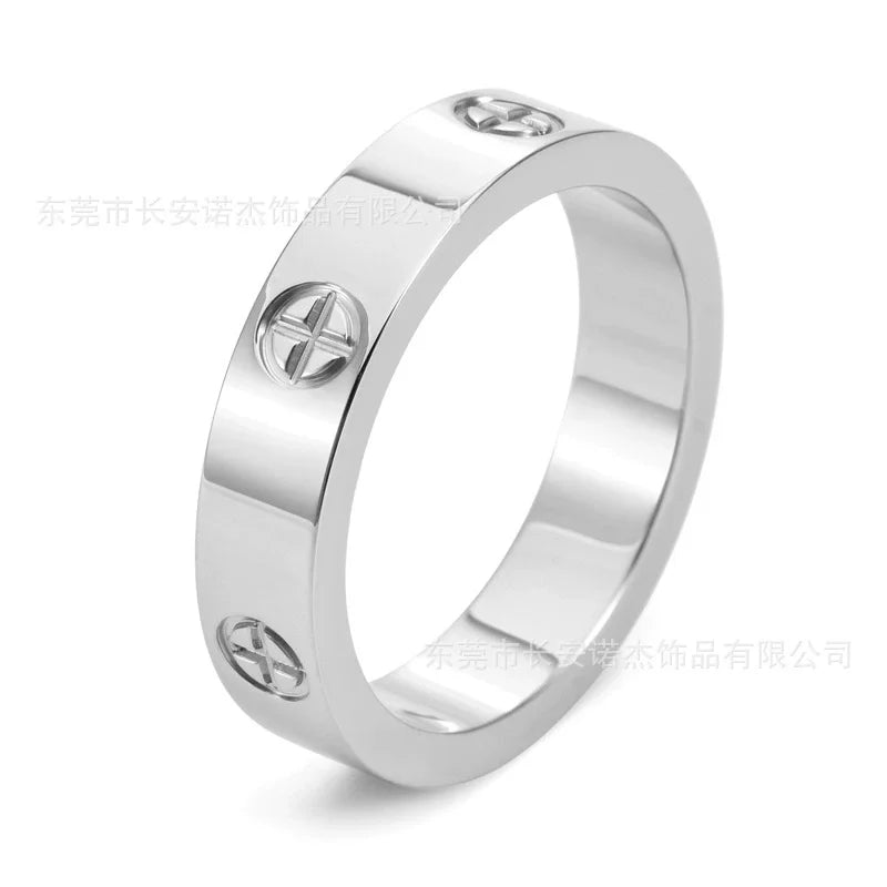 Luxury Stainless Steel Love Screw Ring