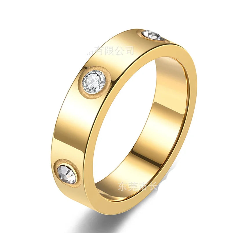 Luxury Stainless Steel Love Screw Ring