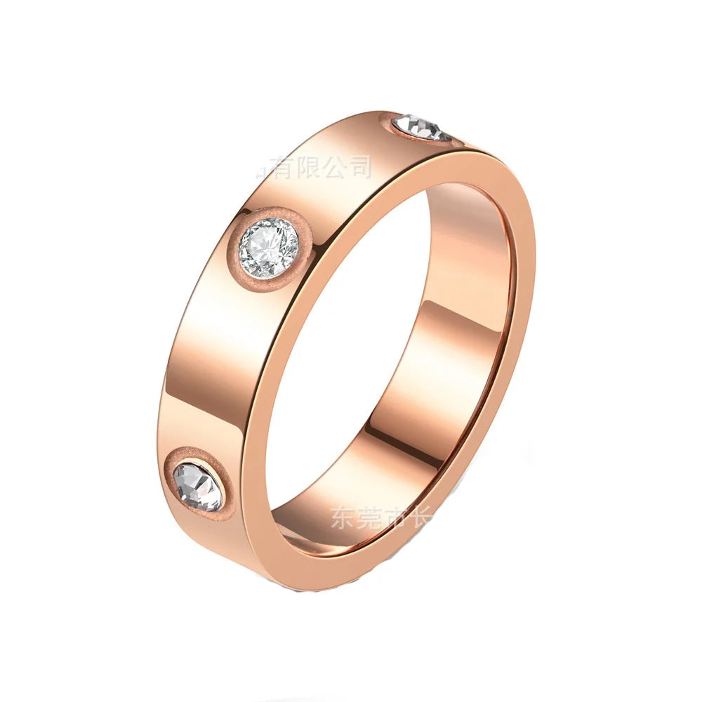 Luxury Stainless Steel Love Screw Ring