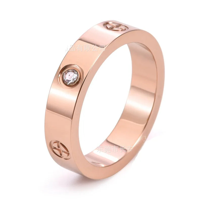 Luxury Stainless Steel Love Screw Ring
