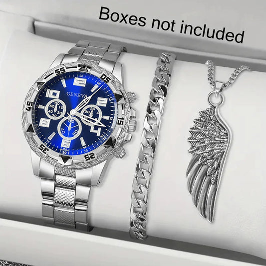 Classic Minimalist Men's Watch & Bracelet Set – Timeless Elegance for Every Moment