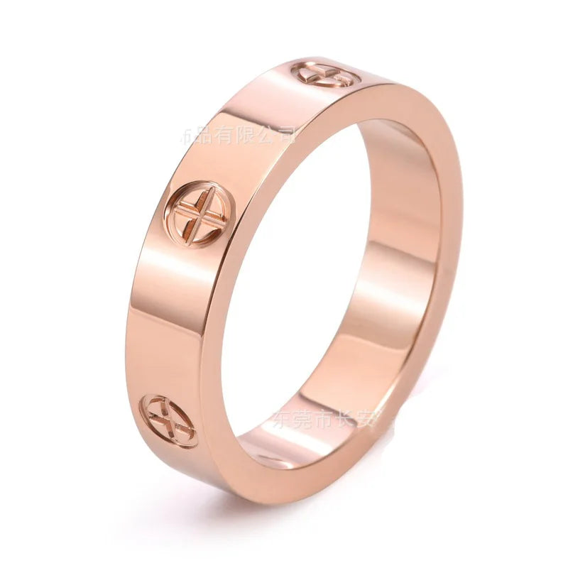 Luxury Stainless Steel Love Screw Ring