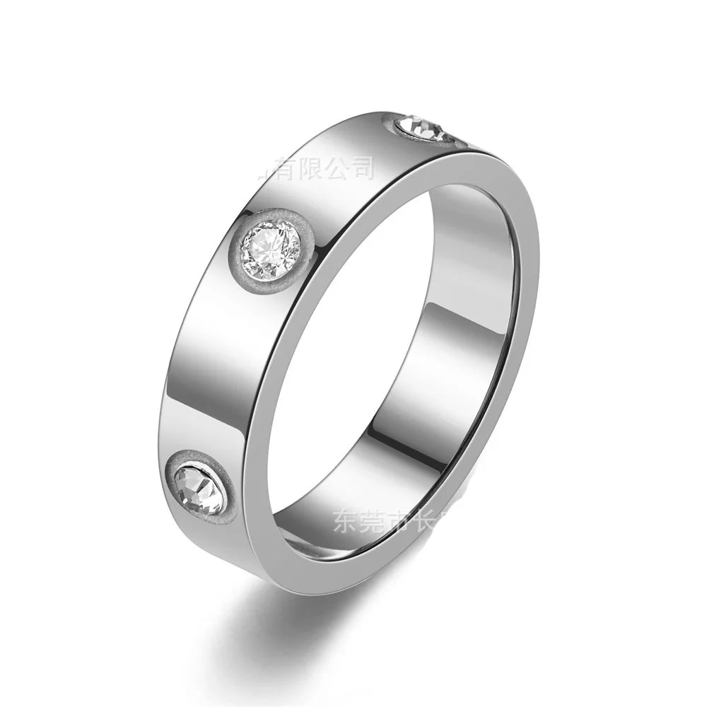 Luxury Stainless Steel Love Screw Ring