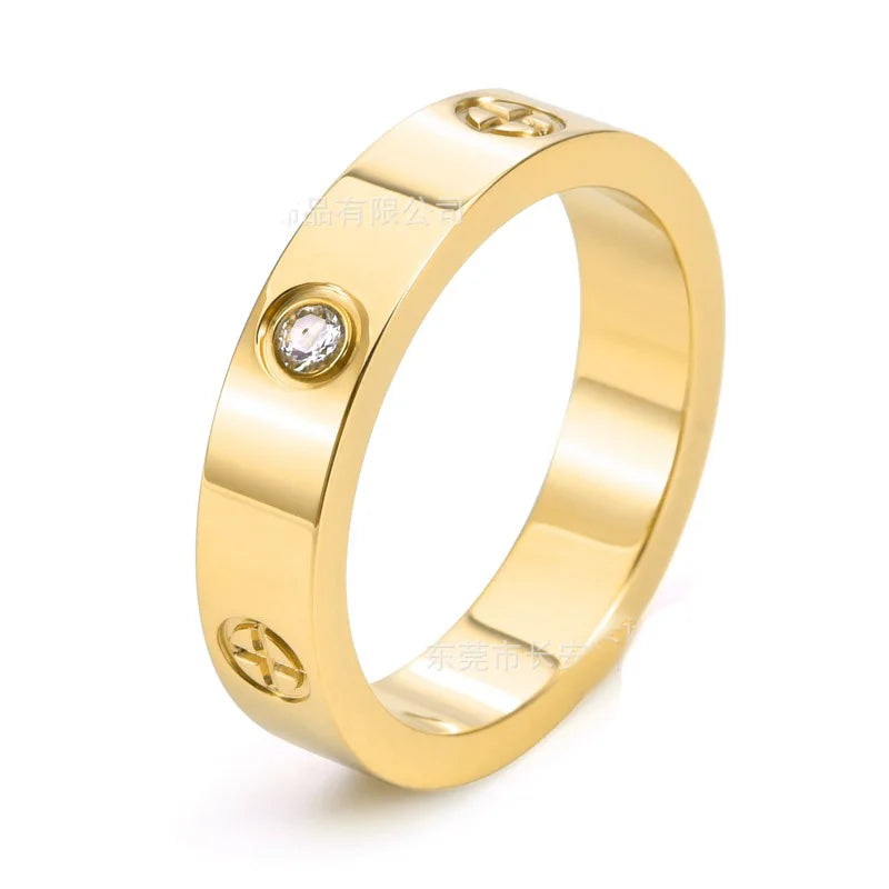 Luxury Stainless Steel Love Screw Ring