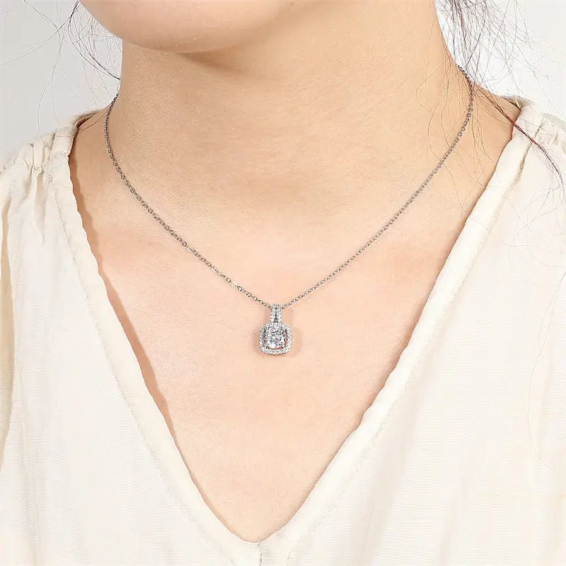 Crystal Geometric Pendant Necklace